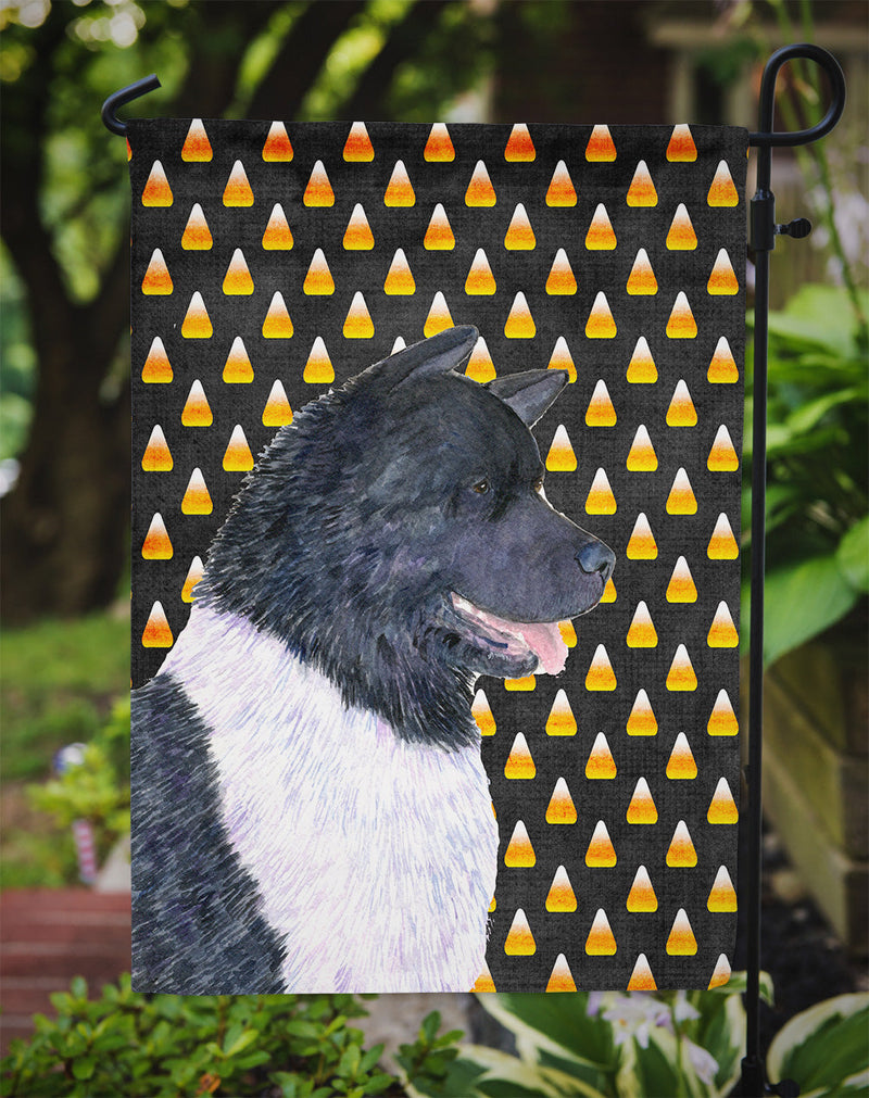 Akita Candy Corn Halloween Portrait Garden Flag – Decorative Outdoor Yard Flag