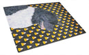 Akita Candy Corn Halloween Portrait Glass Cutting Boards – Durable, Decorative Kitchen Art Large