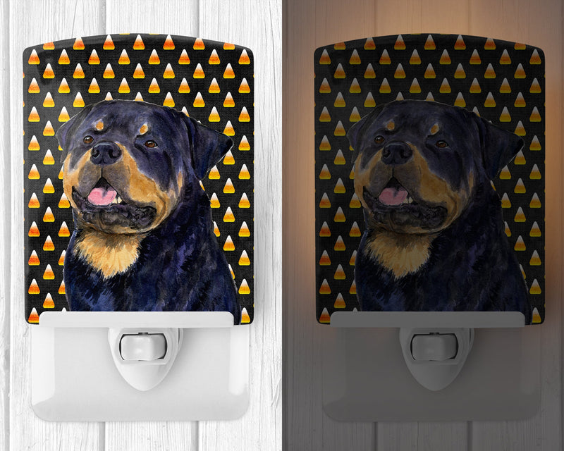 Rottweiler Candy Corn Halloween Portrait Ceramic Night Light SS4317CNL