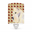 Scottish Terrier Wheaten Fall Leaves Portrait Ceramic Night Light Compact, UL-Certified, Ideal for Bedroom, Bathroom, Nursery, Hallway, Kitchen, 6x4x3, Multicolor