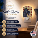 Scottish Terrier Fall Leaves Portrait Ceramic Night Light Compact, UL-Certified, Ideal for Bedroom, Bathroom, Nursery, Hallway, Kitchen, 6x4x3, Multicolor
