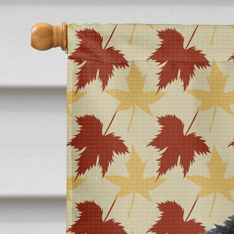 Akita Fall Leaves Portrait Flag Canvas House Size