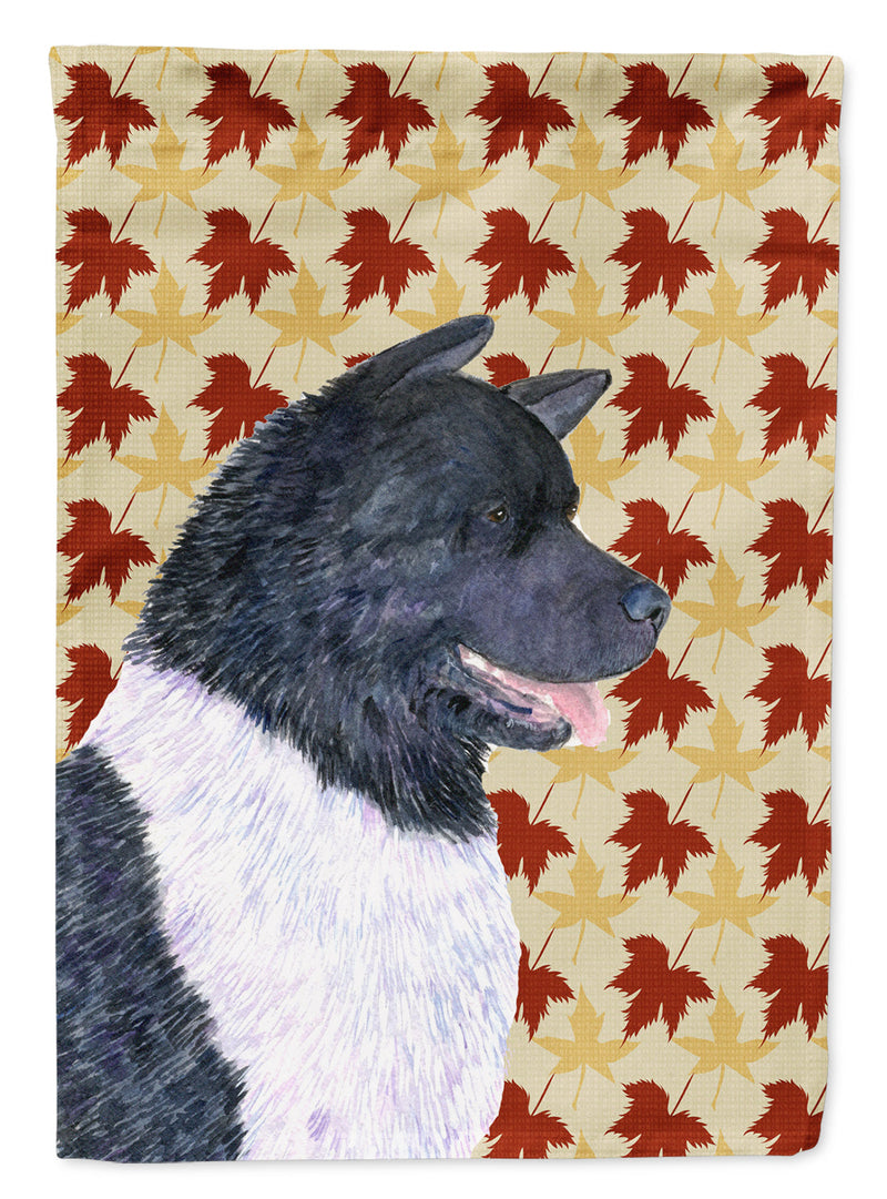 Akita Fall Leaves Portrait Flag Canvas House Size