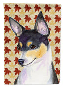 Chihuahua Fall Leaves Portrait House Flag 28x40 Porch Sleeve Pole Decorative Outside Yard Banner Artwork Wall Hanging, Polyester
