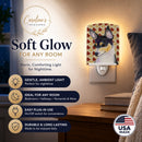 Chihuahua Fall Leaves Portrait Ceramic Night Light Compact, UL-Certified, Ideal for Bedroom, Bathroom, Nursery, Hallway, Kitchen, 6x4x3, Multicolor