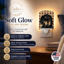 Gordon Setter Fall Leaves Portrait Ceramic Night Light Compact, UL-Certified, Ideal for Bedroom, Bathroom, Nursery, Hallway, Kitchen, 6x4x3, Multicolor
