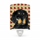 Gordon Setter Fall Leaves Portrait Ceramic Night Light Compact, UL-Certified, Ideal for Bedroom, Bathroom, Nursery, Hallway, Kitchen, 6x4x3, Multicolor