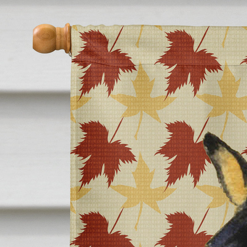 Basenji Fall Leaves Portrait Flag Canvas House Size