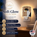 Basenji Fall Leaves Portrait Ceramic Night Light Compact, UL-Certified, Ideal for Bedroom, Bathroom, Nursery, Hallway, Kitchen, 6x4x3, Multicolor