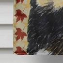 Tibetan Mastiff Fall Leaves Portrait House Flag 28x40 Porch Sleeve Pole Decorative Outside Yard Banner Artwork Wall Hanging, Polyester
