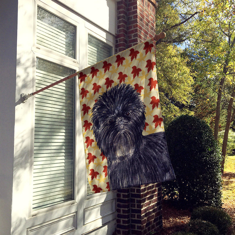 Affenpinscher Fall Leaves Portrait Flag Canvas House Size