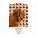 Sussex Spaniel Fall Leaves Portrait Ceramic Night Light Compact, UL-Certified, Ideal for Bedroom, Bathroom, Nursery, Hallway, Kitchen, 6x4x3, Multicolor