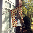 Boxer Brindle Fall Leaves Portrait House Flag 28x40 Porch Sleeve Pole Decorative Outside Yard Banner Artwork Wall Hanging, Polyester