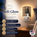 Boxer Brindle Fall Leaves Portrait Ceramic Night Light Compact, UL-Certified, Ideal for Bedroom, Bathroom, Nursery, Hallway, Kitchen, 6x4x3, Multicolor
