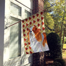 English Toy Spaniel Fall Leaves Portrait House Flag 28x40 Porch Sleeve Pole Decorative Outside Yard Banner Artwork Wall Hanging, Polyester