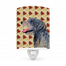 Irish Wolfhound Fall Leaves Portrait Ceramic Night Light Compact, UL-Certified, Ideal for Bedroom, Bathroom, Nursery, Hallway, Kitchen, 6x4x3, Multicolor