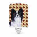 Papillon Fall Leaves Portrait Ceramic Night Light Compact, UL-Certified, Ideal for Bedroom, Bathroom, Nursery, Hallway, Kitchen, 6x4x3, Multicolor