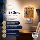 Chow Chow Fall Leaves Portrait Ceramic Night Light Compact, UL-Certified, Ideal for Bedroom, Bathroom, Nursery, Hallway, Kitchen, 6x4x3, Multicolor