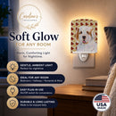 Clumber Spaniel Fall Leaves Portrait Ceramic Night Light Compact, UL-Certified, Ideal for Bedroom, Bathroom, Nursery, Hallway, Kitchen, 6x4x3, Multicolor