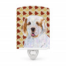 Clumber Spaniel Fall Leaves Portrait Ceramic Night Light Compact, UL-Certified, Ideal for Bedroom, Bathroom, Nursery, Hallway, Kitchen, 6x4x3, Multicolor