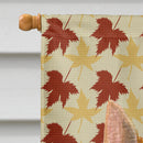 Norwich Terrier Fall Leaves Portrait House Flag 28x40 Porch Sleeve Pole Decorative Outside Yard Banner Artwork Wall Hanging, Polyester