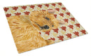 Norwich Terrier Fall Leaves Portrait Cutting Board Tempered Glass Kitchen Cutting Surface, Heat Resistant Chopping, Non-Slip Feet, Food Prep & Serving