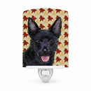 Australian Kelpie Fall Leaves Portrait Ceramic Night Light Compact, UL-Certified, Ideal for Bedroom, Bathroom, Nursery, Hallway, Kitchen, 6x4x3, Multicolor