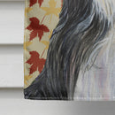 Bearded Collie Fall Leaves Portrait House Flag 28x40 Porch Sleeve Pole Decorative Outside Yard Banner Artwork Wall Hanging, Polyester