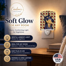 Doberman Fall Leaves Portrait Ceramic Night Light Compact, UL-Certified, Ideal for Bedroom, Bathroom, Nursery, Hallway, Kitchen, 6x4x3, Multicolor