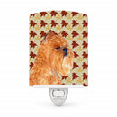 Brussels Griffon Fall Leaves Portrait Ceramic Night Light Compact, UL-Certified, Ideal for Bedroom, Bathroom, Nursery, Hallway, Kitchen, 6x4x3, Multicolor