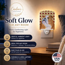 Bulldog English Fall Leaves Portrait Ceramic Night Light Compact, UL-Certified, Ideal for Bedroom, Bathroom, Nursery, Hallway, Kitchen, 6x4x3, Multicolor