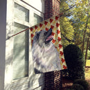 Keeshond Fall Leaves Portrait House Flag 28x40 Porch Sleeve Pole Decorative Outside Yard Banner Artwork Wall Hanging, Polyester