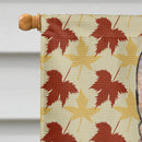 Rat Terrier Fall Leaves Portrait House Flag 28x40 Porch Sleeve Pole Decorative Outside Yard Banner Artwork Wall Hanging, Polyester