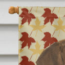 Doberman Fall Leaves Portrait House Flag 28x40 Porch Sleeve Pole Decorative Outside Yard Banner Artwork Wall Hanging, Polyester