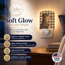 Doberman Fall Leaves Portrait Ceramic Night Light Compact, UL-Certified, Ideal for Bedroom, Bathroom, Nursery, Hallway, Kitchen, 6x4x3, Multicolor