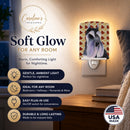 Schnauzer Fall Leaves Portrait Ceramic Night Light Compact, UL-Certified, Ideal for Bedroom, Bathroom, Nursery, Hallway, Kitchen, 6x4x3, Multicolor