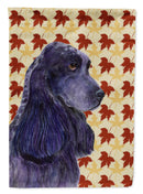 Cocker Spaniel Fall Leaves Portrait House Flag 28x40 Porch Sleeve Pole Decorative Outside Yard Banner Artwork Wall Hanging, Polyester
