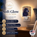 Cocker Spaniel Fall Leaves Portrait Ceramic Night Light Compact, UL-Certified, Ideal for Bedroom, Bathroom, Nursery, Hallway, Kitchen, 6x4x3, Multicolor