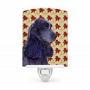Cocker Spaniel Fall Leaves Portrait Ceramic Night Light Compact, UL-Certified, Ideal for Bedroom, Bathroom, Nursery, Hallway, Kitchen, 6x4x3, Multicolor