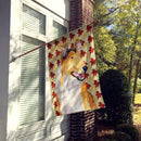 Collie Smooth Fall Leaves Portrait House Flag 28x40 Porch Sleeve Pole Decorative Outside Yard Banner Artwork Wall Hanging, Polyester
