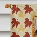 Collie Smooth Fall Leaves Portrait House Flag 28x40 Porch Sleeve Pole Decorative Outside Yard Banner Artwork Wall Hanging, Polyester