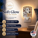 Dalmatian Fall Leaves Portrait Ceramic Night Light Compact, UL-Certified, Ideal for Bedroom, Bathroom, Nursery, Hallway, Kitchen, 6x4x3, Multicolor