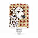 Dalmatian Fall Leaves Portrait Ceramic Night Light Compact, UL-Certified, Ideal for Bedroom, Bathroom, Nursery, Hallway, Kitchen, 6x4x3, Multicolor