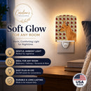 Min Pin Fall Leaves Portrait Ceramic Night Light Compact, UL-Certified, Ideal for Bedroom, Bathroom, Nursery, Hallway, Kitchen, 6x4x3, Multicolor