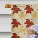 Shih Tzu Fall Leaves Portrait House Flag 28x40 Porch Sleeve Pole Decorative Outside Yard Banner Artwork Wall Hanging, Polyester