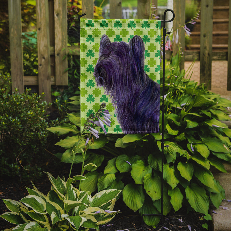 Skye Terrier St. Patrick's Day Shamrock Portrait Flag Garden Size