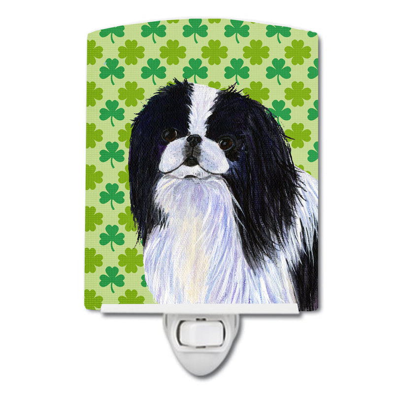 Japanese Chin St. Patrick's Day Shamrock Portrait Ceramic Night Light SS4398CNL