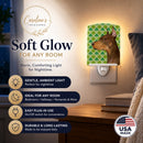 Doberman St. Patrick's Day Shamrock Portrait Ceramic Night Light Compact, UL-Certified, Ideal for Bedroom, Bathroom, Nursery, Hallway, Kitchen, 6x4x3, Multicolor
