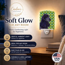 Cocker Spaniel St. Patrick's Day Shamrock Portrait Ceramic Night Light Compact, UL-Certified, Ideal for Bedroom, Bathroom, Nursery, Hallway, Kitchen, 6x4x3, Multicolor
