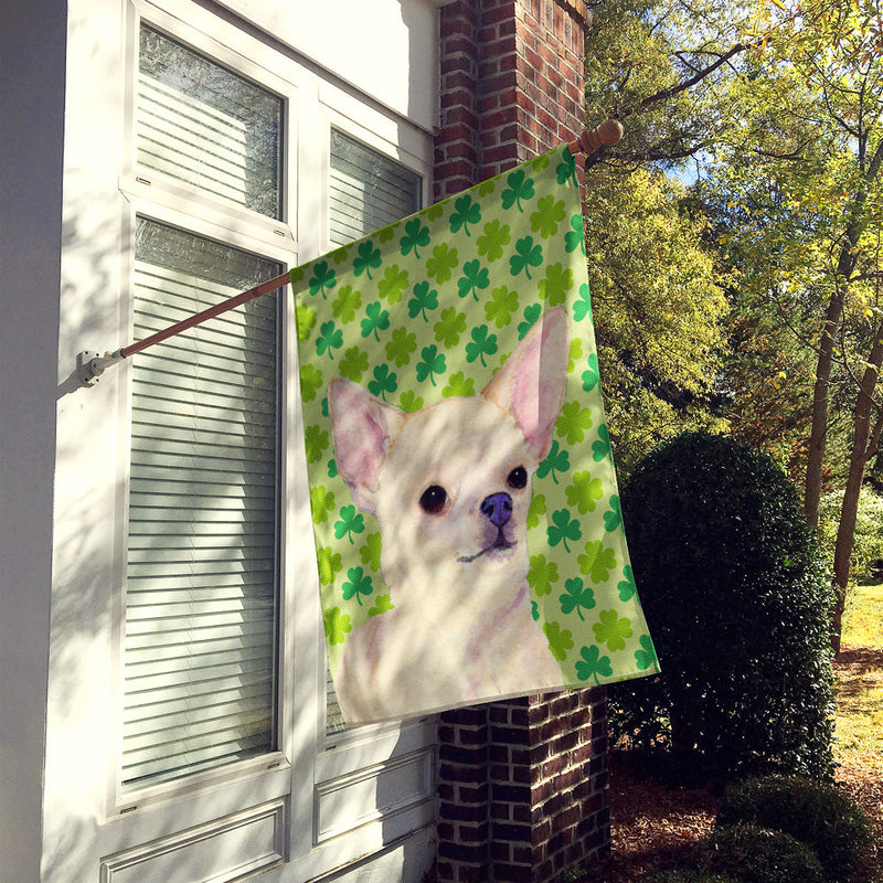 Chihuahua St. Patrick's Day Shamrock Portrait Flag Canvas House Size